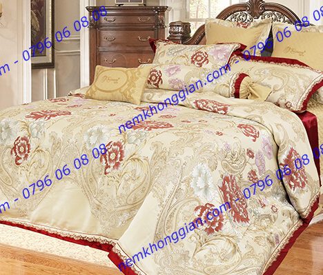 BỘ CHĂN DRAP PHỦ LUXURY GẤM LỤA LXG 7404P