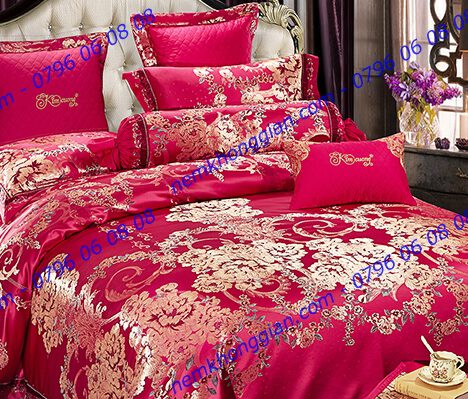 BỘ CHĂN DRAP PHỦ LUXURY GẤM LỤA LXG 7801P