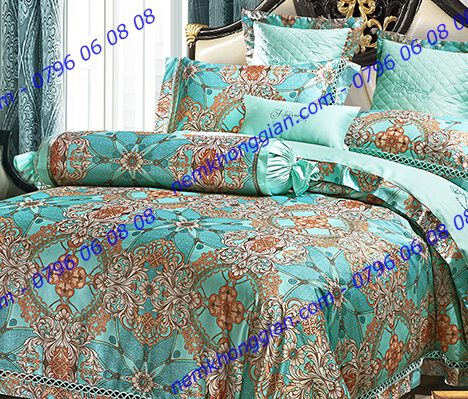 BỘ CHĂN DRAP PHỦ LUXURY GẤM LỤA LXG 7103P