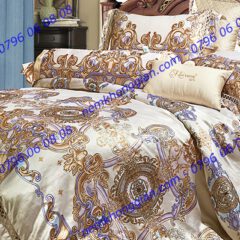 BỘ CHĂN DRAP PHỦ LUXURY GẤM LỤA LXG 7701P