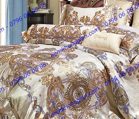 BỘ CHĂN DRAP PHỦ LUXURY GẤM LỤA LXG 7701P