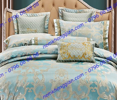 BỘ CHĂN DRAP PHỦ LUXURY GẤM LỤA LXG 8104P