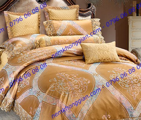 BỘ CHĂN DRAP PHỦ LUXURY GẤM LỤA LXG 8402P