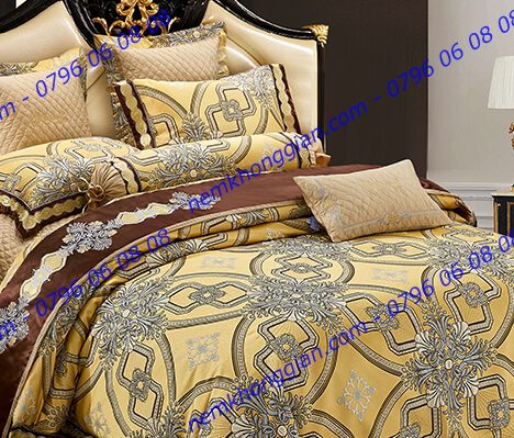BỘ CHĂN DRAP PHỦ LUXURY GẤM LỤA LXG 8403P