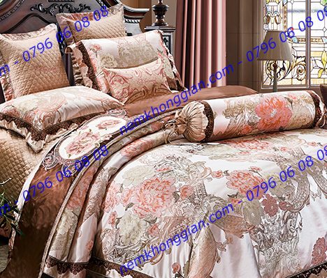 BỘ CHĂN DRAP PHỦ LUXURY GẤM LỤA LXG 8404P