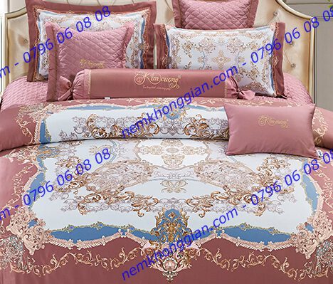 BỘ CHĂN DRAP PHỦ LUXURY TƠ TẰM LXG 8301P