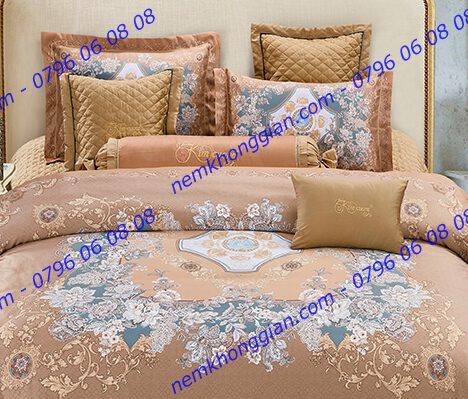 BỘ CHĂN DRAP PHỦ LUXURY TƠ TẰM LXG 8401P
